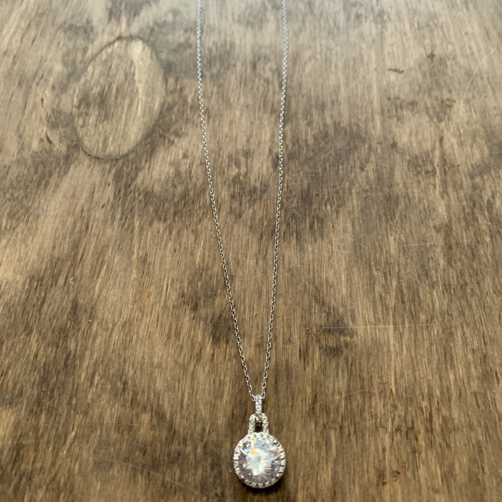 Sterling Silver Necklace 18” Italian 925 Chain CZ China 925 Pendant